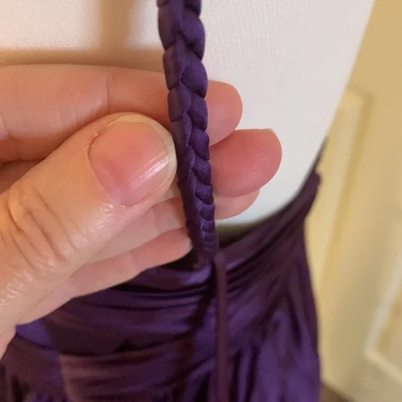 MAC DUGGAL
Ruched Top Satin Pleated Tea Length Dress - Picture 8 of 16